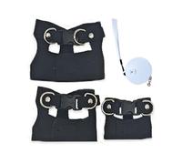 Bearded Dragon Harness and Leash Set, Adjustable Soft Leather Lizard Harness with Retractable Leash, Small Animal Walking Vest, Traction Rope for Reptiles, Squirrel, Rat, Comfortable Pet Leashes Blac