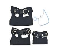 Bearded Dragon Harness and Leash Set, Adjustable Soft Leather Lizard Harness with Retractable Leash, Small Animal Walking Vest, Traction Rope for Reptiles, Squirrel, Rat, Comfortable Pet Leashes Blac