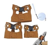 Bearded Dragon Harness - PU Leather Adjustable 15-21x4.5-6.5cm | Small Animal Walking Vest with Traction Rope, 3X Harnesses For Outdoor Training, Walking, Reptile Exercise and Pet Safety