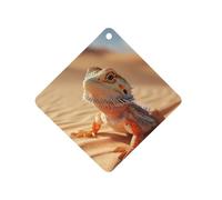 Bearded Dragon in Desert Hanging Car Air Fresheners 1Pcs Aromatherapy Tablets Automotive Fragrance Scented Card Decor Rhombus
