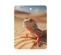 Bearded Dragon in Desert Hanging Car Air Fresheners 1Pcs Aromatherapy Tablets Automotive Fragrance Scented Card Decor Square