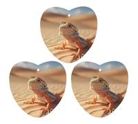 Bearded Dragon in Desert Hanging Car Air Fresheners 3Pcs Aromatherapy Tablets Automotive Fragrance Scented Card Decor Love form