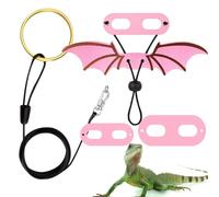 Bearded Dragon Leaash - Bearded Dragon Harness, S/m/l 3 Pack Adjustable Amphibians Leaash | Bat Wings Costume Accessories, Adorable Dinosaur Patterns Leaash With Adjustable Straps for Reptiles Geckos