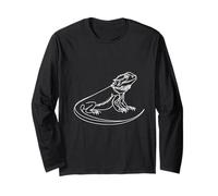 Bearded Dragon Line Art Reptile Coloring Design Long Sleeve T-Shirt
