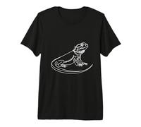 Bearded Dragon Line Art Reptile Coloring Design Premium T-Shirt