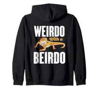 Bearded Dragon Lizard | Gecko | Weirdo With A Beardo Zip Hoodie