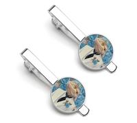 Bearded Dragon Lizard Gentleman Men's Tie Clips Necktie Bar Pinch Clip Set of 2 Formal Business Wedding Accessories