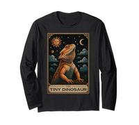 Bearded Dragon Lizard Tarot Card Witchy Moon Long Sleeve T-Shirt