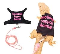 Bearded Dragon Lizards Clothes with Leash Set for Small Pets Reptiles Guinea Pig Apparel Lizards Outdoor Walking Training Harness Leash Hand-Made Costume Photo Prop (Pink)