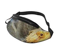 Bearded Dragon Lizards Large Fanny Pack for Men,Gifts for Sports Workout Travel Running Casual Waist Bag Pack Bag