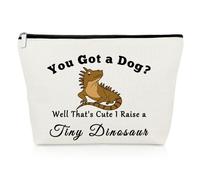 Bearded Dragon Lover Makeup Bag for Women Best Friend Daughter Mom Reptile Gift Cosmetic Bag Thank You Gifts for Her Bearded Dragon Owner Reptile Lovers Birthday Christmas Zipper Travel Pouch