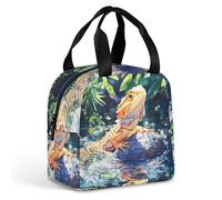 Bearded Dragon on Rock Portable Insulated Lunch Bag Adults Picnic Tote Cool Bag Travel Work