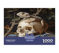 Bearded Dragon Painting1000 Piece Impossible for Adults Games Gifts Kids Challenge JigsawSkull Blue Tobacco Bug