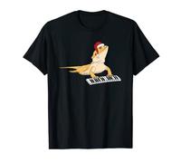 Bearded Dragon Playing Piano Christmas Pajama Cute Reptile T-Shirt