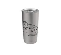 Bearded Dragon Reptile Keeper Silhouette Stainless Steel Insulated Tumbler