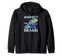 Bearded Dragon Respect The Beard Beardie Humor Women Men Kid Zip Hoodie