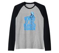 Bearded Dragon Respect the Beard Beware of Reptile Raglan Baseball Tee