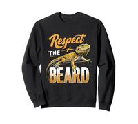 Bearded Dragon Respect The Beard Expressive Cool Reptile Sweatshirt