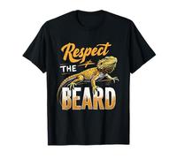 Bearded Dragon Respect The Beard Expressive Cool Reptile T-Shirt