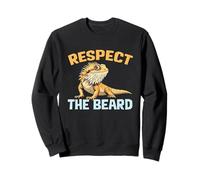 Bearded Dragon Respect The Beard Funny Reptile Design Sweatshirt