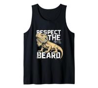 Bearded Dragon Respect The Beard Humorous Lizard Art Tank Top