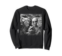Bearded Dragon Selfie With Bigfoot & Alien Funny UFO Sweatshirt