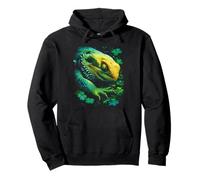 Bearded Dragon Shamrocks Forest St Patricks Day Forestcore Pullover Hoodie