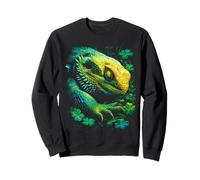 Bearded Dragon Shamrocks Forest St Patricks Day Forestcore Sweatshirt