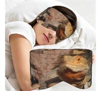 Bearded Dragon, Sleep Mask for Home Travel, Full Eye Covers Light Blocking Eye Mask Sleep Eye and Ear Muffs