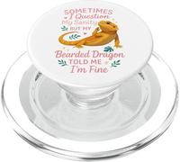 Bearded Dragon Sometimes I Question My Sanity But My Bearded PopSockets PopGrip for MagSafe