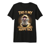 Bearded Dragon This is My Happy Face Funny Lizard Animal Premium T-Shirt