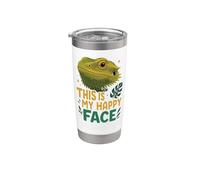 Bearded Dragon This is My Happy Face Stainless Steel Insulated Tumbler