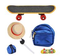 Bearded Dragon Toys - 5 Inch Skateboard | ABS Nylon - Reptile Pet Accessories Set with Backpack, Hat and Mini Skateboard for Climbing, Dressing, and Interactive Fun in the Cage or Terrarium