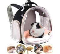 Bearded Dragon Travel Carrier, Space Capsule Clear Bubble Window Small Animal Travel Backpack for Hedgehog Rat Parrot Bird Bearded Dragon, Snake,Airline Approved (Black, Backpack)