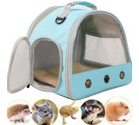 Bearded Dragon Travel Carrier, Space Capsule Clear Bubble Window Small Animal Travel Backpack for Hedgehog Rat Parrot Bird Bearded Dragon, Snake,Airline Approved (Blue, Carrier)