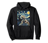 Bearded Dragon Van Gogh Starry Night Inspired Cozy Creative Pullover Hoodie