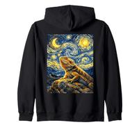 Bearded Dragon Van Gogh Starry Night Inspired Magical Pet Zip Hoodie