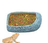 Bearded Dragon Water Bowl | Reptile Tank Feeding Dish | Shallow Naturalistic Corner Feeder for Bearded Dragon, Arboreal, Tropical, Hermit Crab, Snake