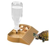 Bearded Dragon Water Bowl | Terrarium Tank Reptile Food Feeders Bowl - 2 in 1 Large Capacity Food Dish Automatic Terrarium Tank Feeding Accessories for Hamsters Pet Geckos