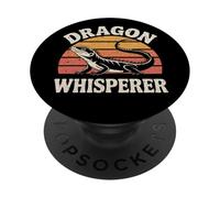 Bearded Dragon Whisperer Funny Vintage Lizard Gecko Kids PopSockets Adhesive PopGrip