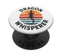 Bearded Dragon Whisperer Funny Vintage Lizard Gecko Kids PopSockets Adhesive PopGrip