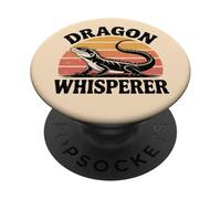 Bearded Dragon Whisperer Funny Vintage Lizard Gecko Kids PopSockets Adhesive PopGrip