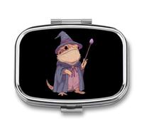Bearded Dragon Wizards Travel Pill Organizer with Mirror