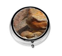 Bearded DragonMeta Pill Box 3 Compartment Medicine Case,Portable Organizer