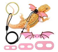 Bearded Dragons Carrier Leash for Bearded Dragons, Adjustable Leather Reptile Leash in 3 Sizes, Outdoor Harness with Bat Wings for Reptiles and Amphibians Anulely