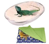 Bearded Dragons Lounge Bed with Bearded Dragon Warm Bed Set,Lizard Sleeping Bag Blanket Soft Warm Hideout Terrariums Accessories for Reptile Lizard Sea Turtles