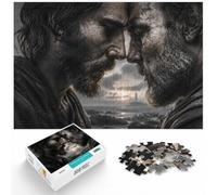 Bearded Gay Couple Intimate Love Bearded Jigsaw Puzzle, 1000 Piece | For a puzzle gift during the festive season, this adult jigsaw puzzle with 1000 pieces suits calm, screen-free leisure.