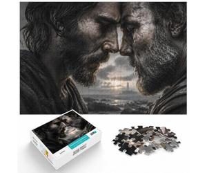 Bearded Gay Couple Intimate Love Bearded Jigsaw Puzzle, 1000 Piece | For the festive season, this 1000-piece jigsaw puzzle for adults offers 1000 pieces for the Christmas break.