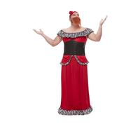 Bearded Lady costume Men with red corset dress headband and Bart Male costume Bearded Lady Size