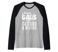 Bearded Tatted Dad Tattoo Artist Fathers Day Inked Tattoo Raglan Baseball Tee